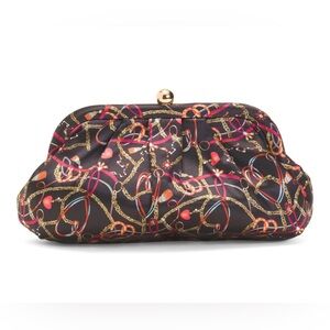 Alessia Bianchi Satin Festive Kiss Lock Clutch